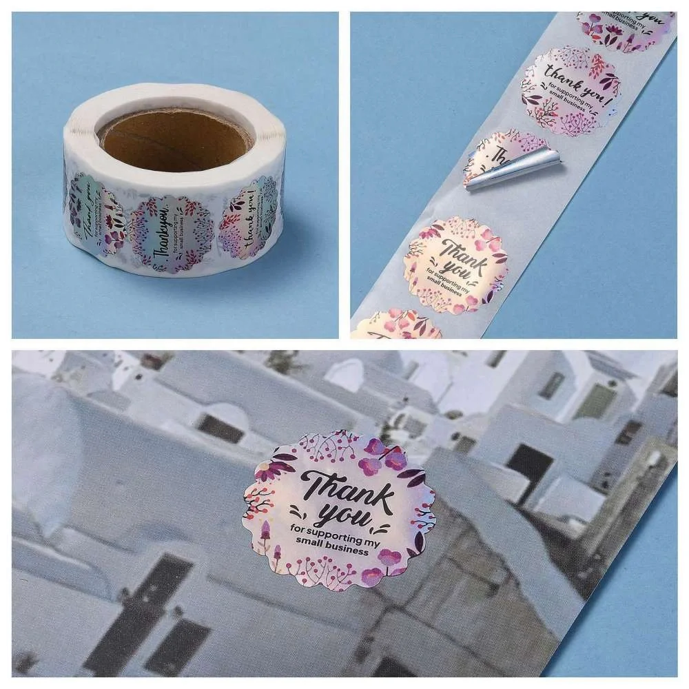 500 Holographic label, Thank You Stickers